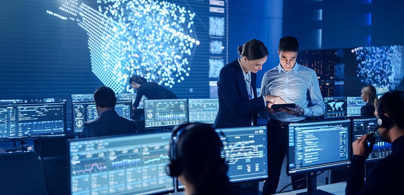 Workers monitoring threats in a security operations center (SOC)